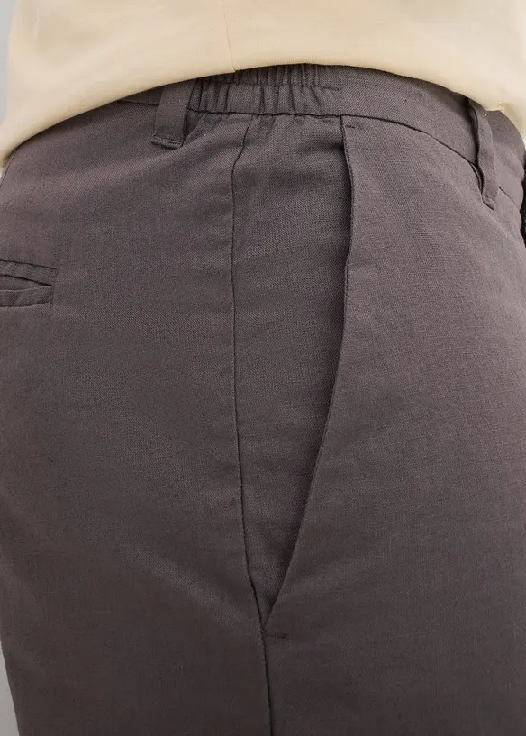 Chino bermudy se lnem, Regular Fit, bonprix