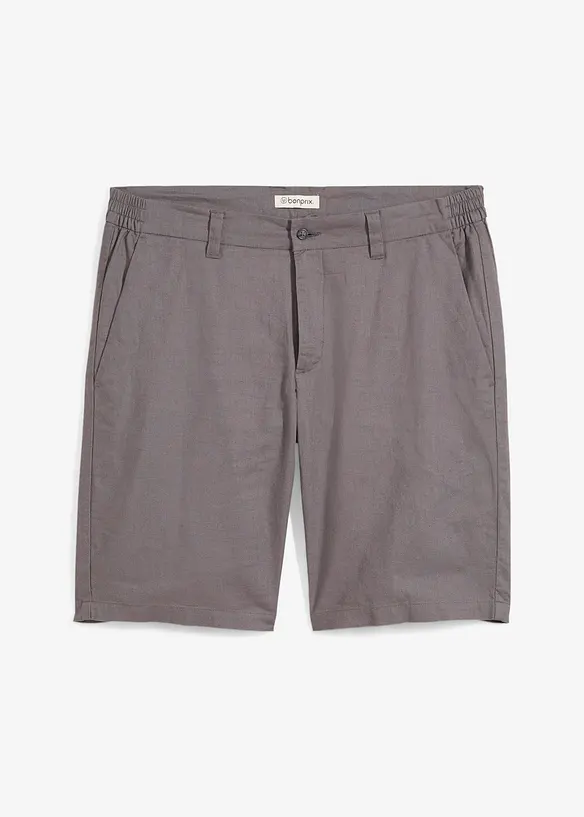 Chino bermudy se lnem, Regular Fit, bonprix