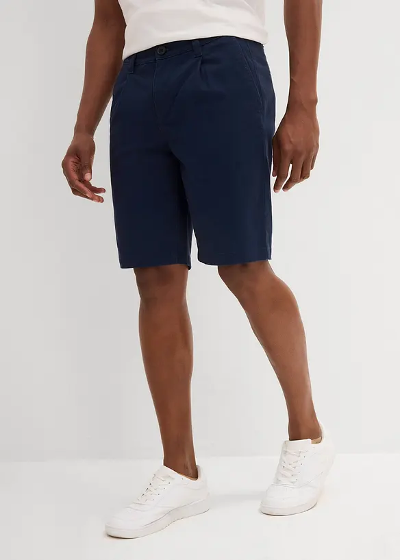 Strečové bermudy se sklady v pase, Regular Fit, bonprix