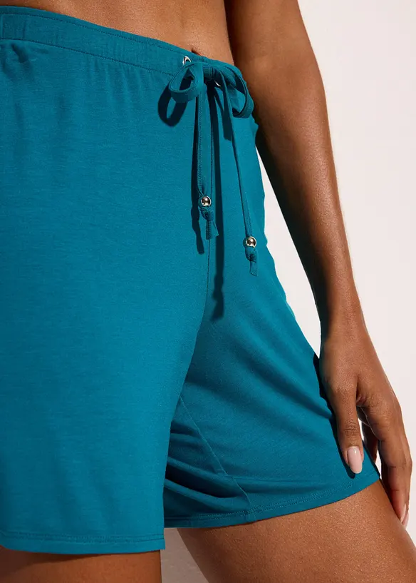 Pl&aacute;žov&eacute; &scaron;ortky ze spl&yacute;vav&eacute; visk&oacute;zov&eacute; směsi, bonprix