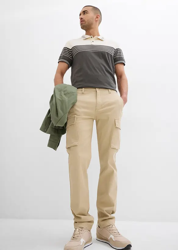 Strečové kalhoty s čistou bavlnou, Regular Fit, Straight, bonprix