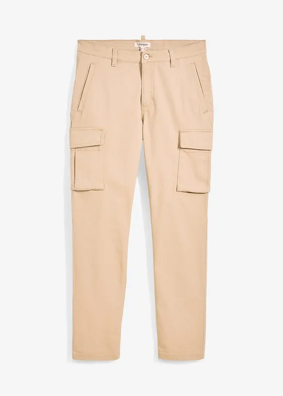 Strečové kalhoty s čistou bavlnou, Regular Fit, Straight, bonprix