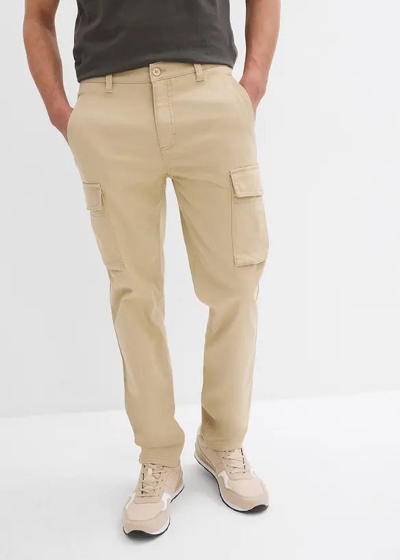 Strečové kalhoty s čistou bavlnou, Regular Fit, Straight, bonprix