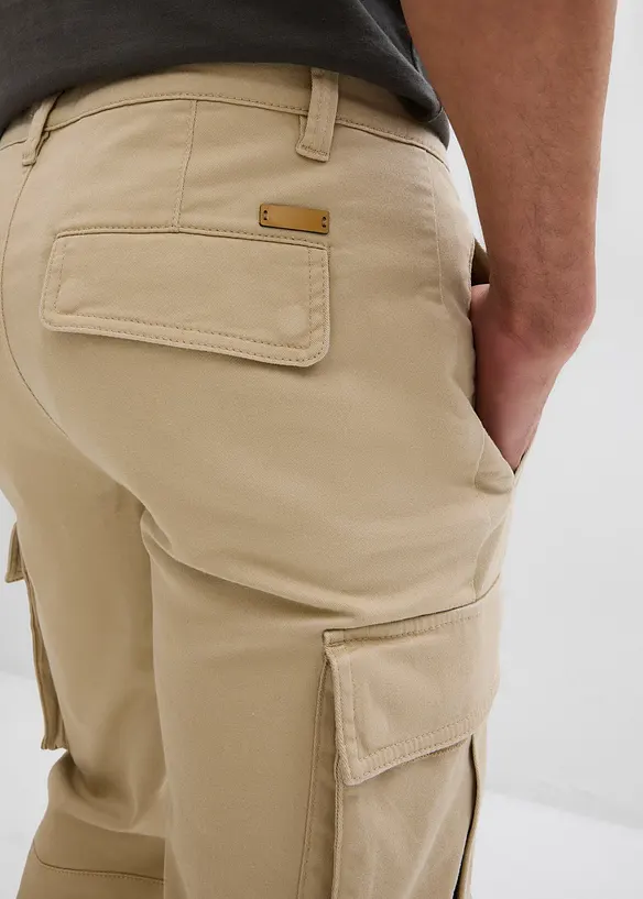 Strečové kalhoty s čistou bavlnou, Regular Fit, Straight, bonprix