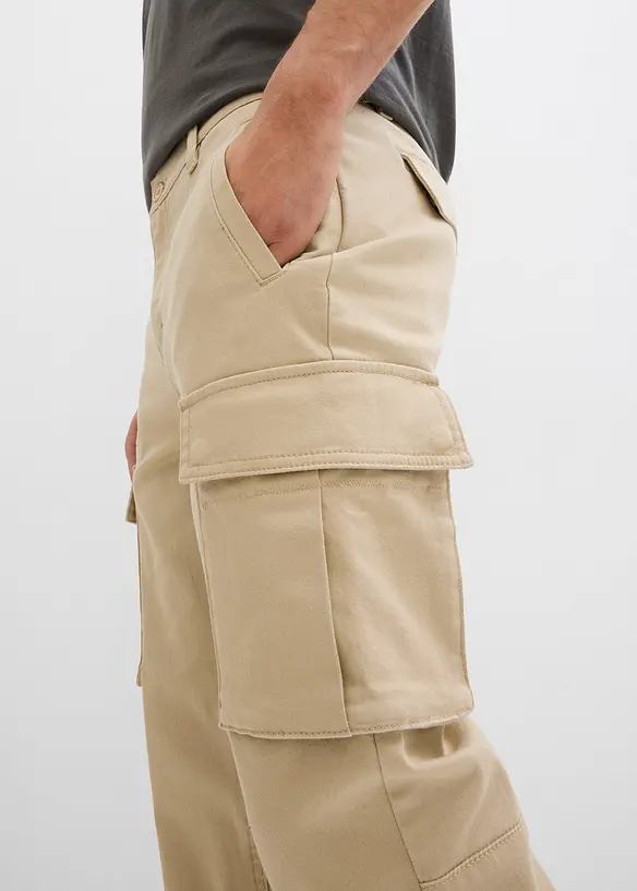 Strečové kalhoty s čistou bavlnou, Regular Fit, Straight, bonprix