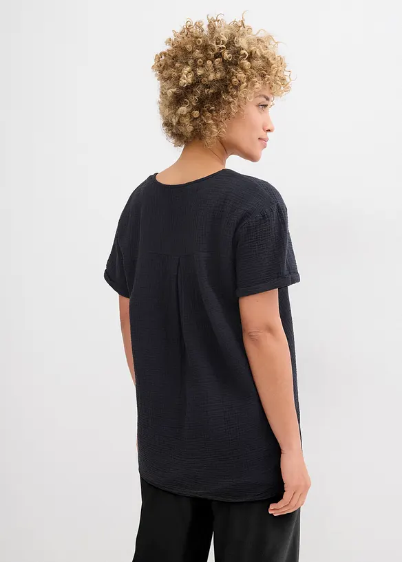 Úpletová tunika z jemného mušelínu, bonprix