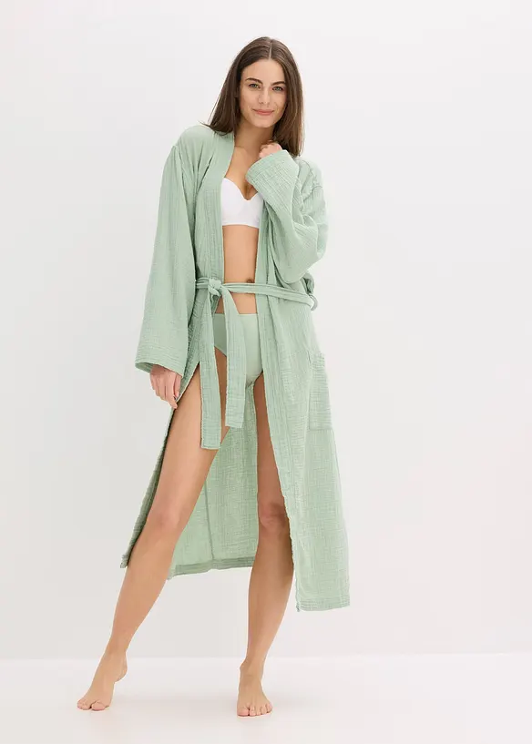 Župan z měkkého mušelínu, oversize, bonprix