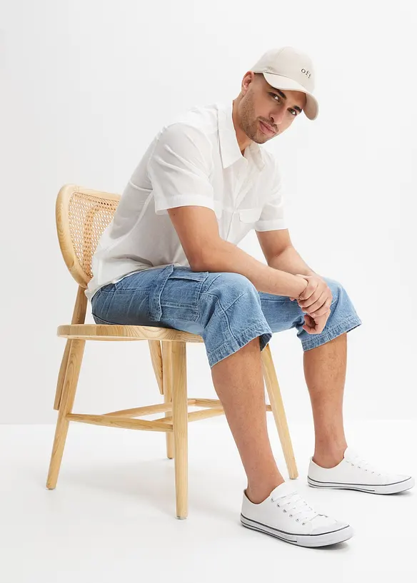 3/4 strečov&eacute; cargo dž&iacute;ny Regular Fit, Straight, bonprix