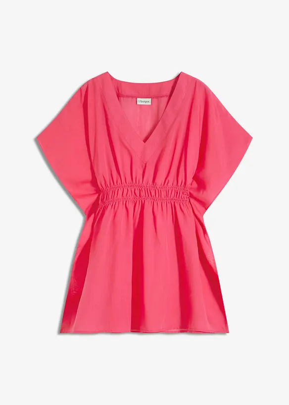 Průhledn&aacute; pl&aacute;žov&aacute; tunika s v&yacute;střihem do V, bonprix