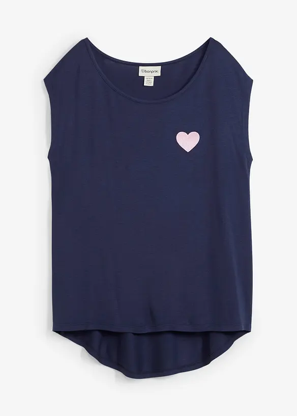 Tričko s asymetrickým spodním okrajem, ze splývavé směsi s viskózou, bonprix