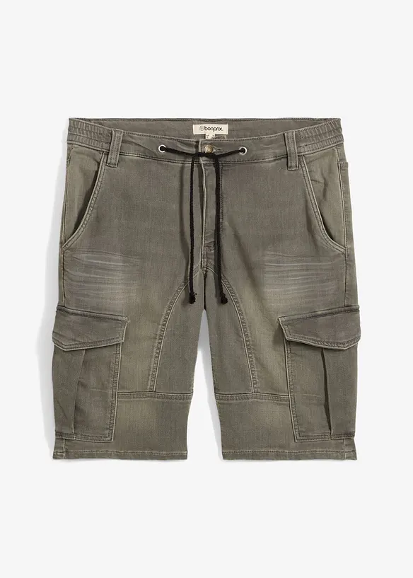 Džínové bermudy z teplákoviny, Regular Fit, bonprix