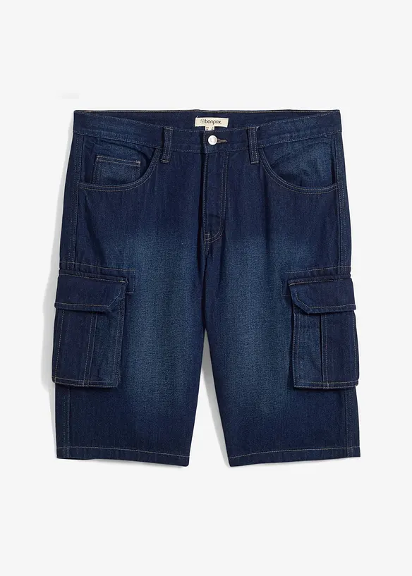 Dlouhé džínové cargo bermudy, Relaxed Fit, bonprix