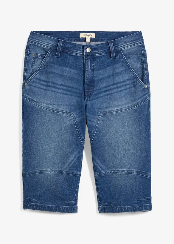 Dlouhé strečové džínové bermudy, Regular Fit, bonprix