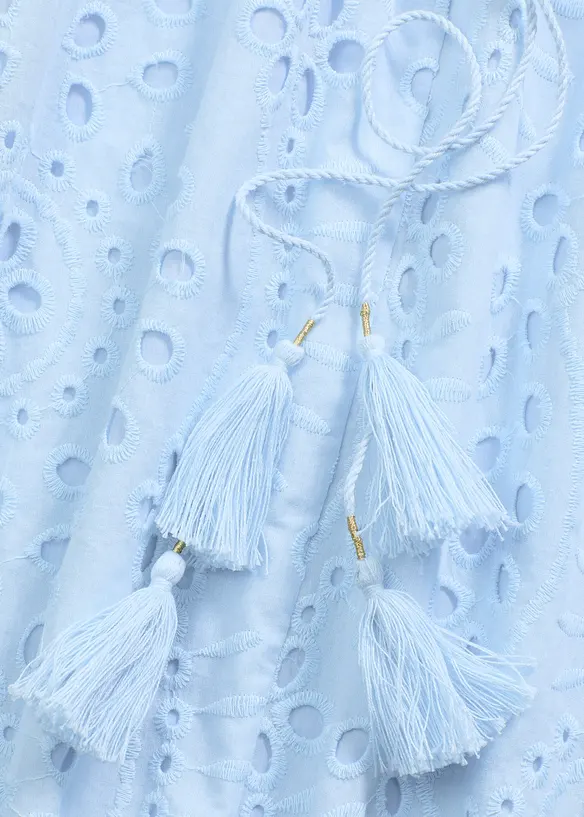 Midi šaty s dírkovanou výšivkou, bonprix