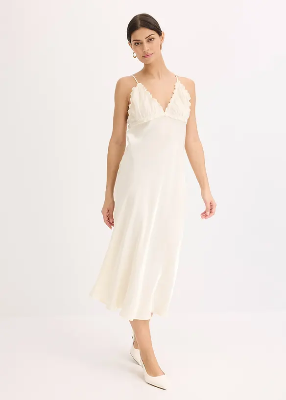 Dlouhé šaty ze splývavého saténu, bonprix