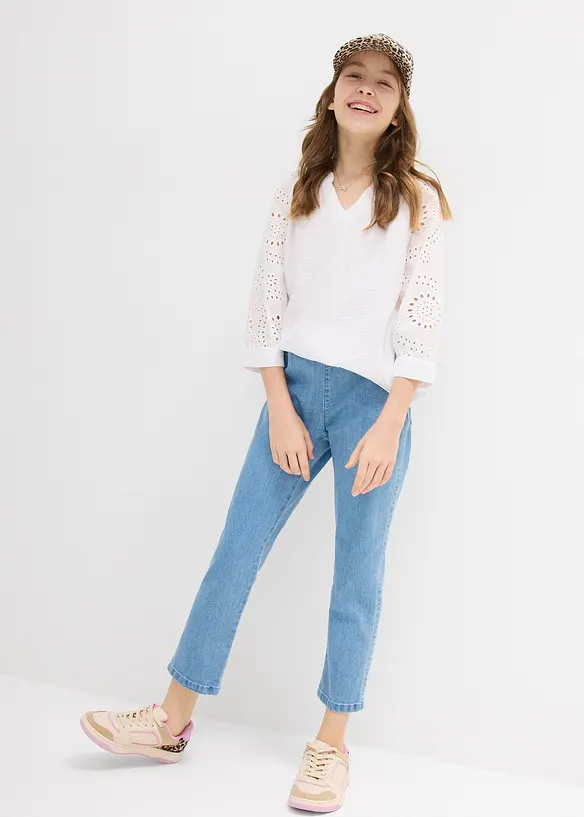7/8 kalhoty bez zapínání, Mid Waist, bonprix