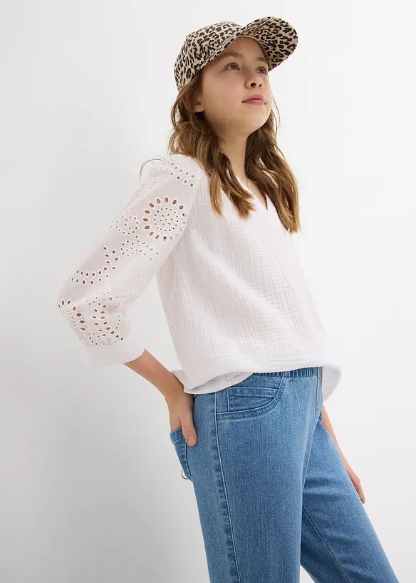 7/8 kalhoty bez zapínání, Mid Waist, bonprix