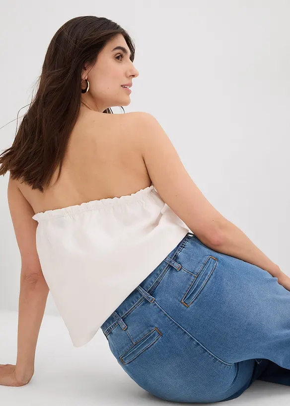 Zkrácené džíny Wide Leg, High Waist, pohodlný pas, bonprix