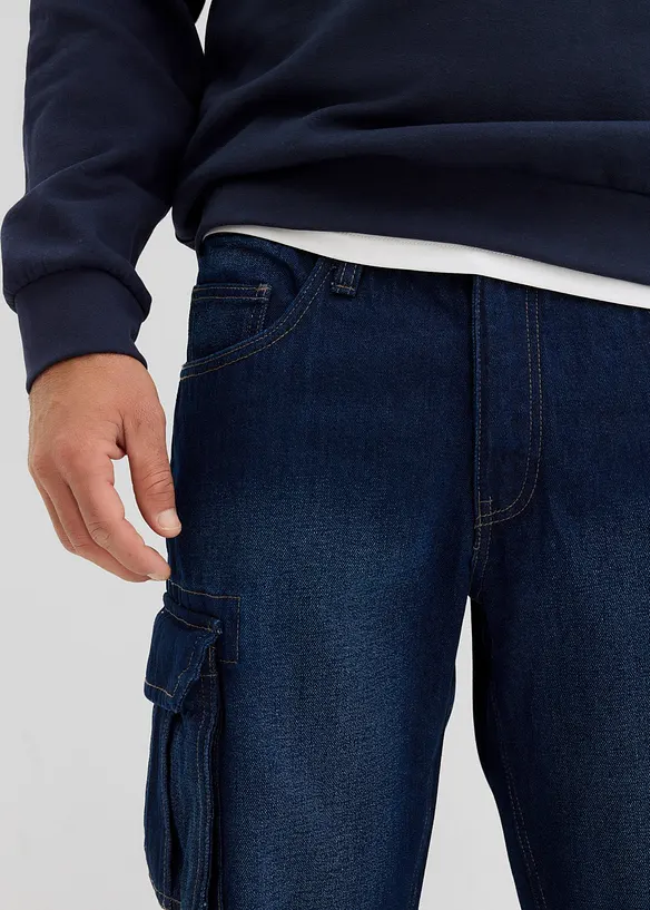 Dlouhé džínové cargo bermudy, Relaxed Fit, bonprix