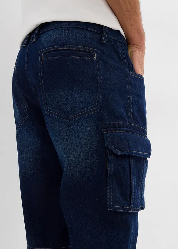 Dlouhé džínové cargo bermudy, Relaxed Fit, bonprix