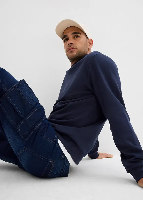 Dlouhé džínové cargo bermudy, Relaxed Fit, bonprix