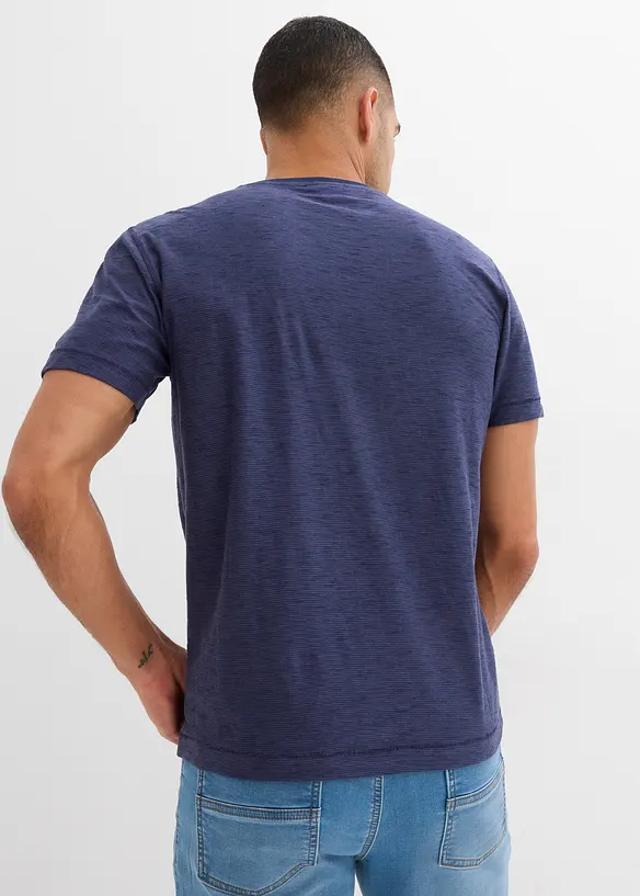 Tričko Henley, krátký rukáv, z čisté bavlny, bonprix