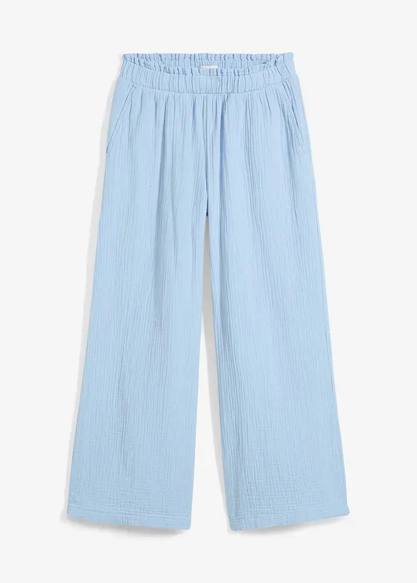 Kalhoty Culotte z bavlněného mušelínu, bonprix