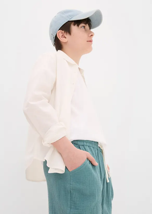 Šortky bez zapínání, ze vzdušného mušelínu, Loose Fit, bonprix