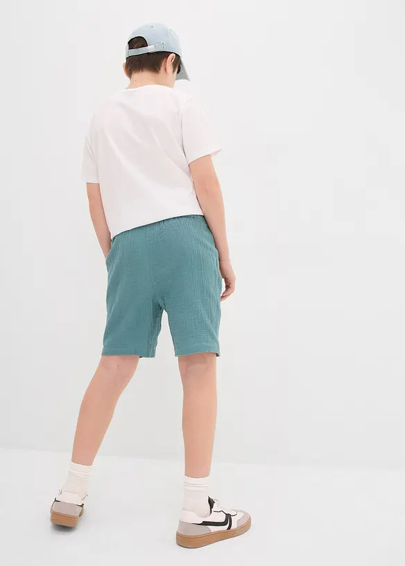 Šortky bez zapínání, ze vzdušného mušelínu, Loose Fit, bonprix