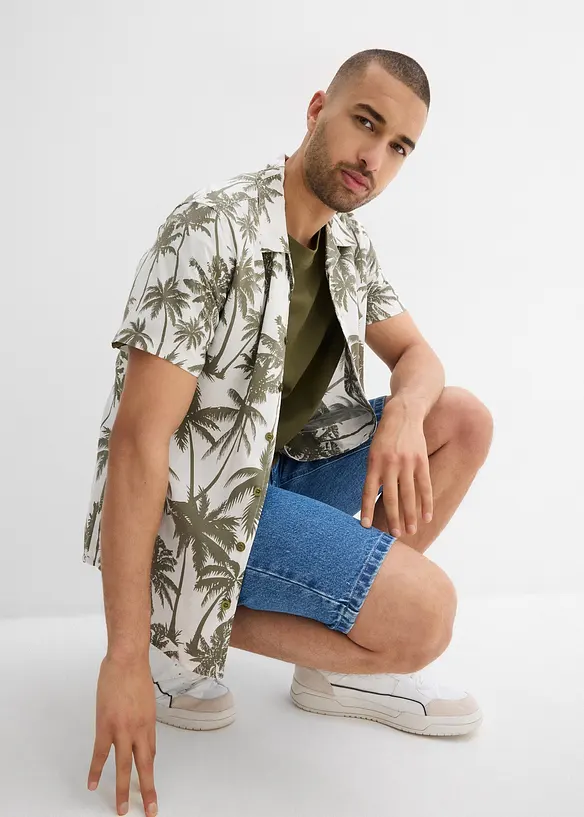 Košile s krátkým rukávem, Slim Fit, z viskózy, bonprix
