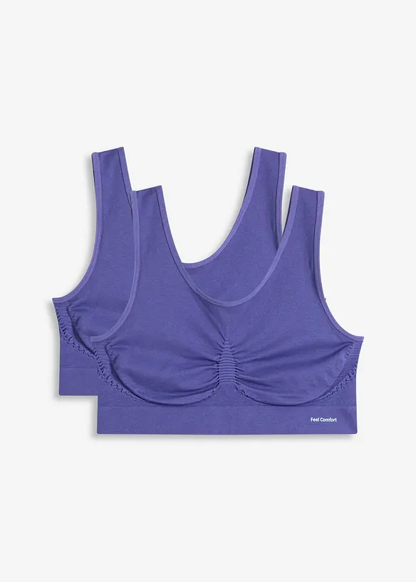 Bezešvý podprsenkový top Feel Comfort (2 ks v balení), bonprix