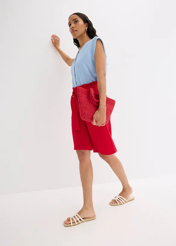 Bermudy bez zapínání, ze splývavé směsi s viskózou, bonprix