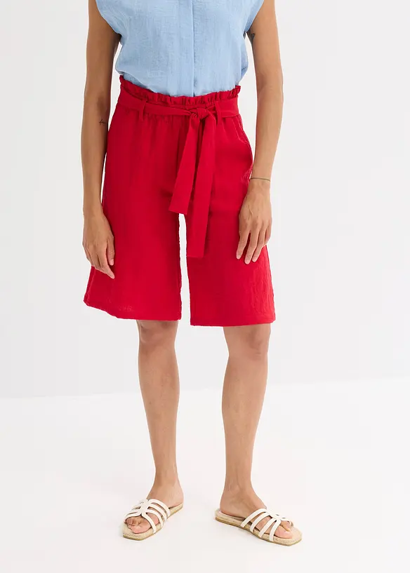 Bermudy bez zapínání, ze splývavé směsi s viskózou, bonprix