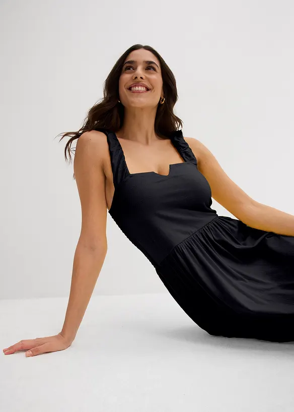 &Uacute;pletov&aacute; &scaron;aty s m&iacute;rně roz&scaron;&iacute;řen&yacute;m spodn&iacute;m okrajem, ze směsi bavlny a visk&oacute;zy, bonprix