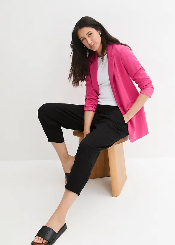 Žerzejov&eacute; kalhoty ze strukturovan&eacute;ho materi&aacute;lu, bonprix