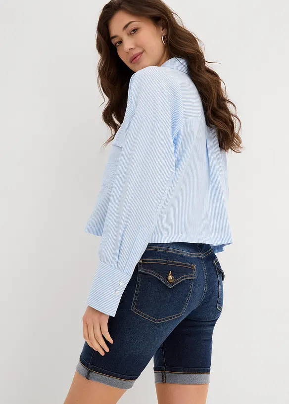 Džínové bermudy Mid Waist, bonprix
