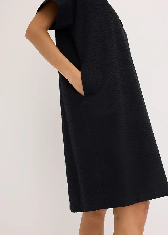 Volné šaty z bavlny, s vloženým skladem, bonprix