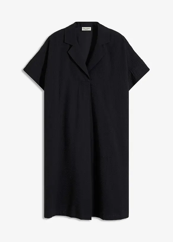 Volné šaty z bavlny, s vloženým skladem, bonprix