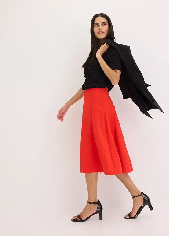 Skládaná sukně z měkké viskózové směsi, bonprix