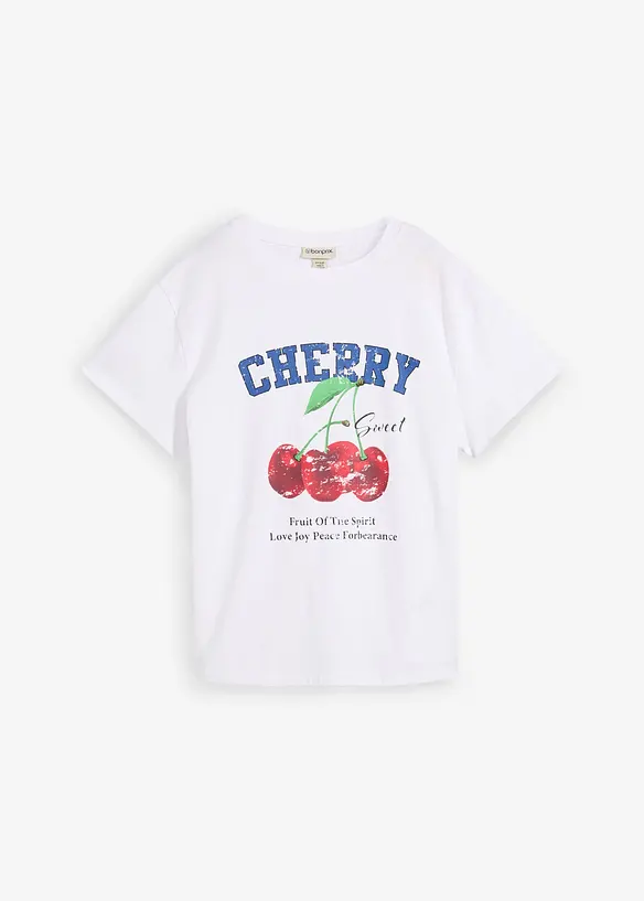 Tričko z čisté organické bavlny, s potiskem, bonprix