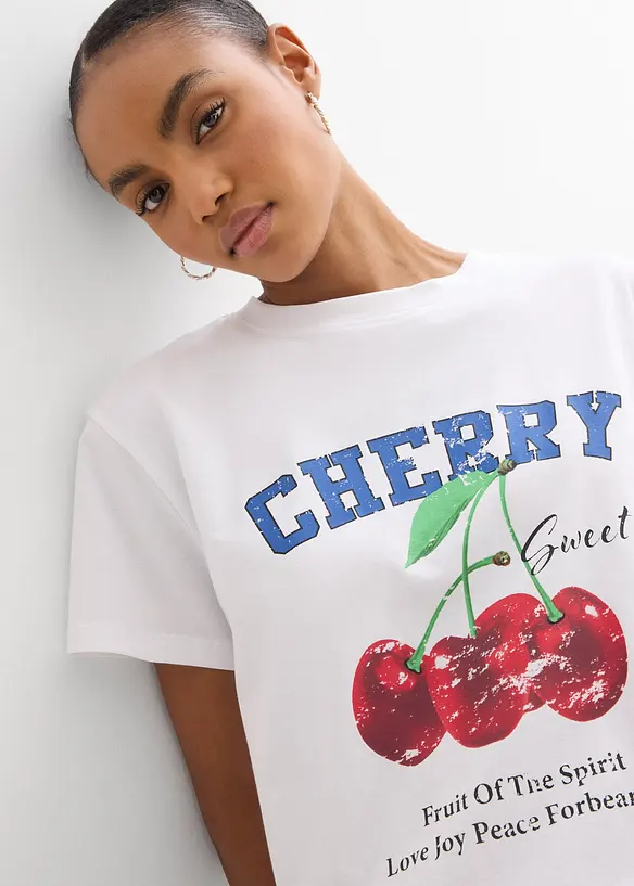 Tričko z čisté organické bavlny, s potiskem, bonprix