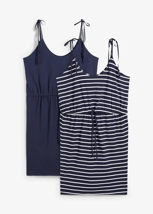 Žerzejové šaty z čisté bavlny (2 ks v balení), bonprix