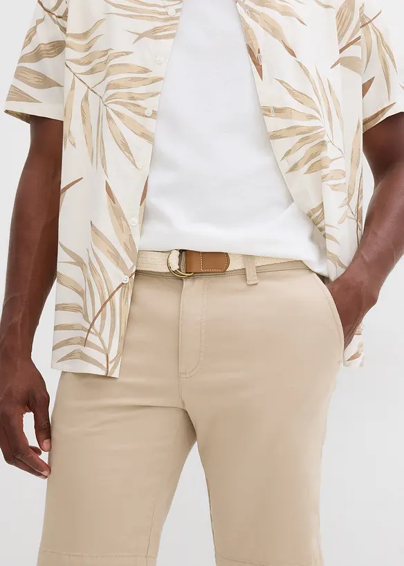 Strečové bermudy s páskem, Regular Fit, bonprix