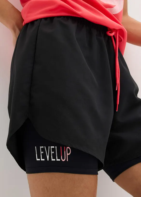 Velmi lehké sportovní šortky 2 v 1, bonprix