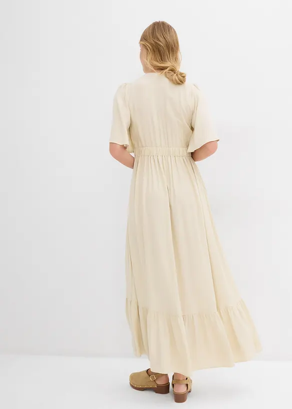 Stupňovité maxi šaty ze splývavé viskózy, bonprix