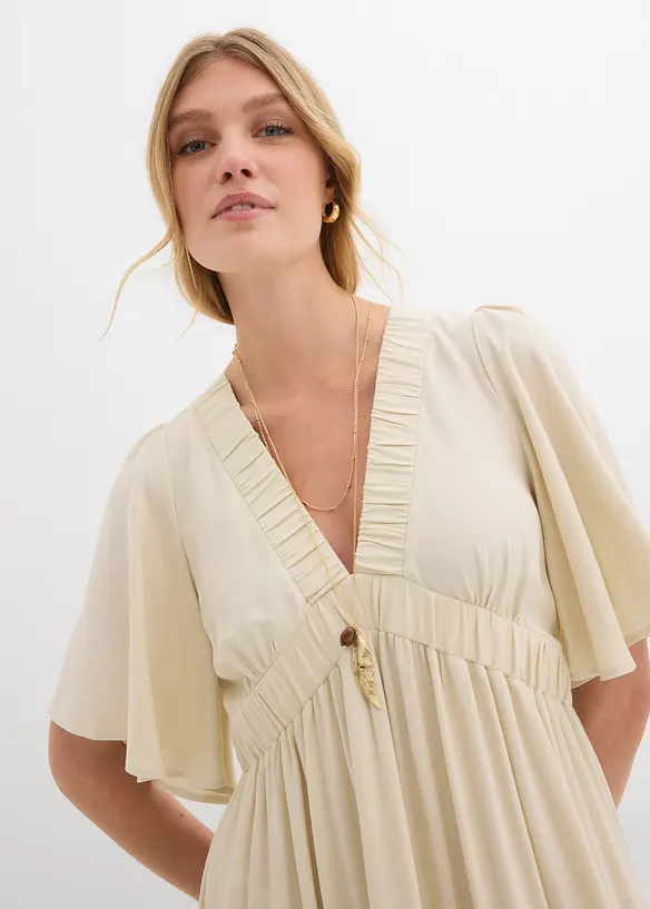 Stupňovité maxi šaty ze splývavé viskózy, bonprix