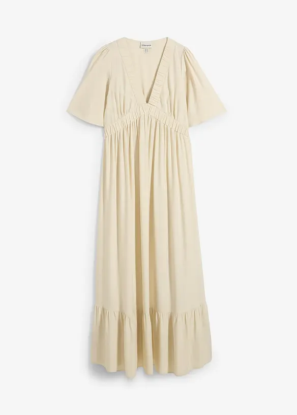 Stupňovité maxi šaty ze splývavé viskózy, bonprix