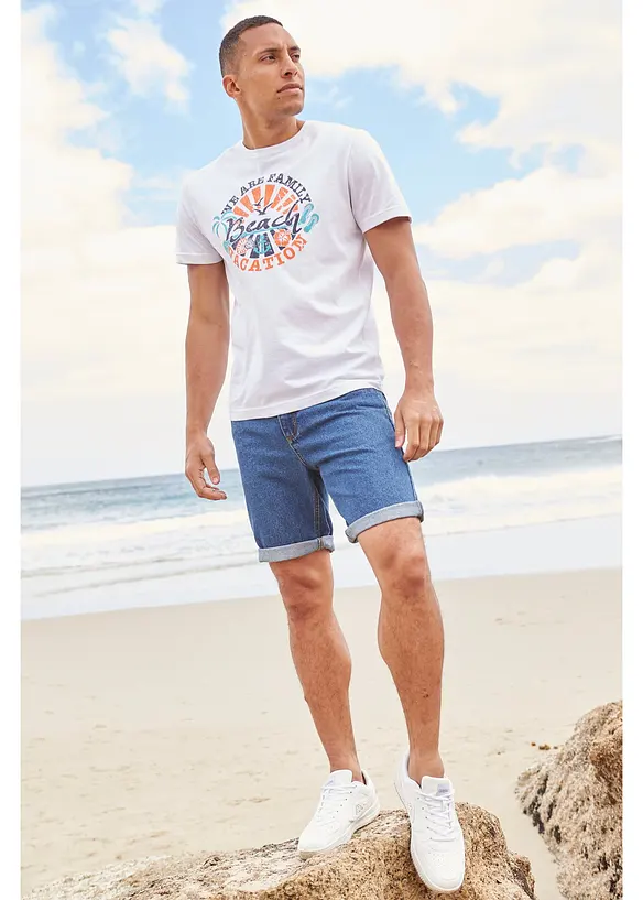 Džínové bermudy s pohodlným pasem, Classic Fit, bonprix