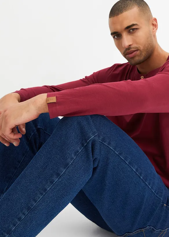 Henley tričko s dlouhým rukávem (2 ks v balení), z čisté organické bavlny, bonprix