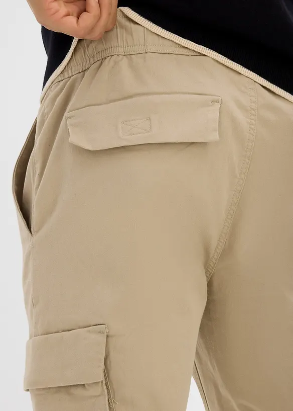 Cargo kalhoty bez zapínání Regular Fit, Straight, bonprix